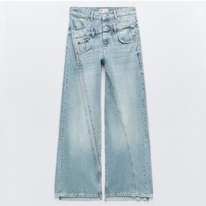 Zara Double Waistband Wide Leg Jeans